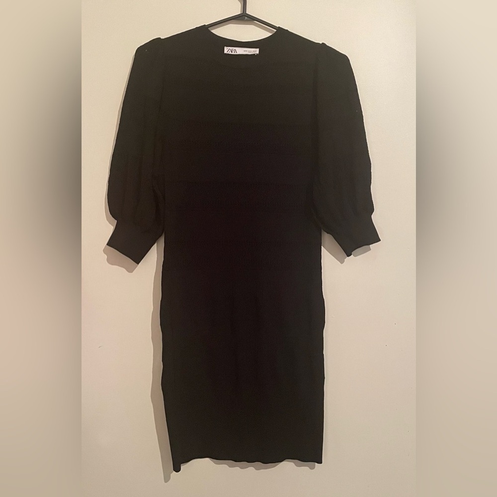 Zara Black Long Sleeve Dress
